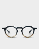 Crown round panto eyeglasses made in japan